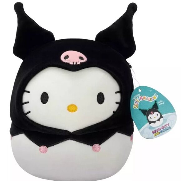 Squishmallows Hello Kitty in Black Kuromi Hoodie 8" Limited Edition Plush New - Picture 1 of 7